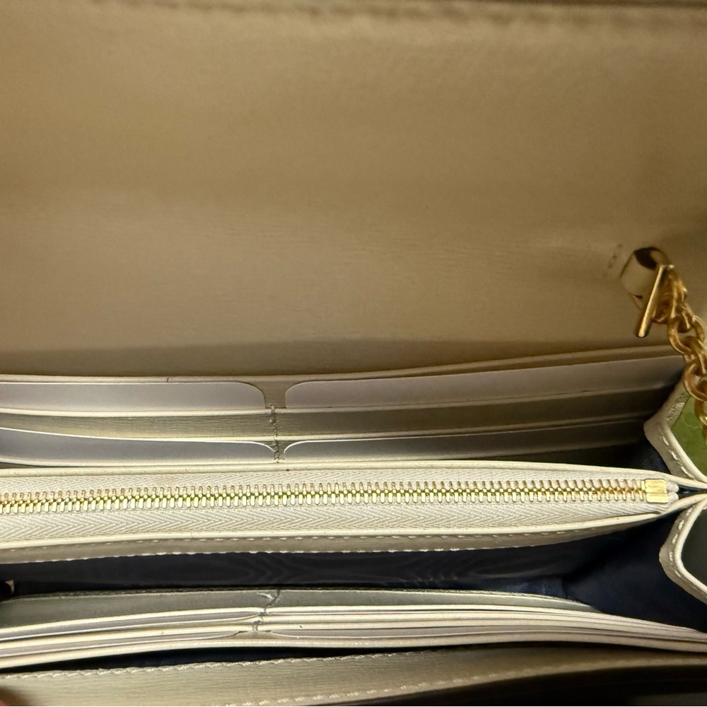 Gucci Beige and Black Clutch with Gold Accents - Picture 3 of 5